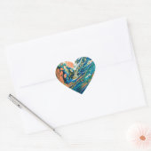 Koraal N Blue Southwestern Abstract Hart Sticker (Envelop)