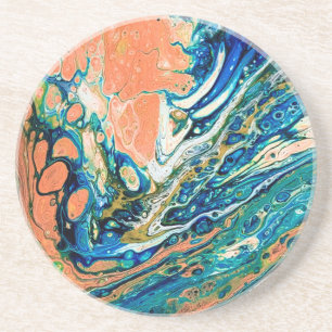 Koraal N Blue Southwestern Abstract Zandsteen Onderzetter