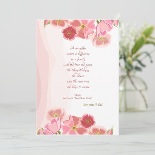 Koraal Nationale Dochters Dag Kaart (Staand voorkant)
