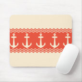 Koraal Nautical Anchor Coastal Stripes Muismat (Met muis)