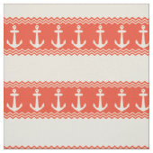 Koraal Nautical Anchor Coastal Stripes Stof (Swatch)