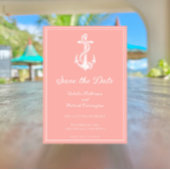 Koraal Nautisch Anker Save the Date Invite Kaart