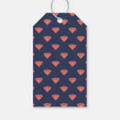 Koraal, Navy en Zilveren Bloemen Bruiloft Cadeaulabel (Achterkant)