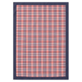 Koraal Navy Plaid Tafelkleed Slank en Hedendaags (Voorkant)