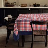 Koraal Navy Plaid Tafelkleed Slank en Hedendaags