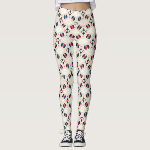 Koraal Navy Sierlijke Tegelmotief Leggings