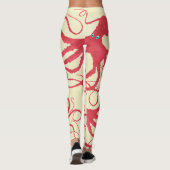 Koraal Octopus op Crème - Leggings (Achterkant)
