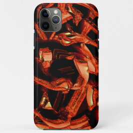 Koraal of donkere zalm vernietigd, zwarte achtergr Case-Mate iPhone case
