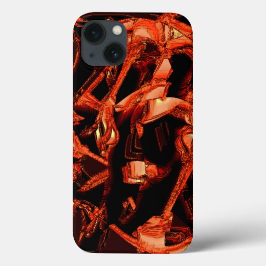 Koraal of donkere zalm vernietigd, zwarte achtergr Case-Mate iPhone case (Achterkant)