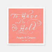 Koraal om te hebben en om gepersonaliseerde bruilo servetten (Voorkant)