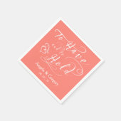 Koraal om te hebben en om gepersonaliseerde bruilo servetten (Hoek)