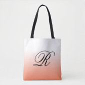 Koraal Ombre Over Elke Kleur met Monogram Tote Bag (Voorkant)