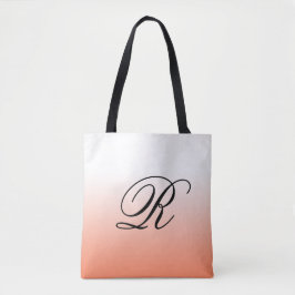 Koraal Ombre Over Elke Kleur met Monogram Tote Bag