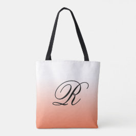 Koraal Ombre Over Elke Kleur met Monogram Tote Bag