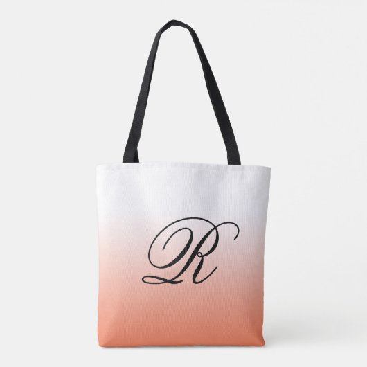 Koraal Ombre Over Elke Kleur met Monogram Tote Bag (Achterkant)