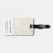 Koraal omlijnd pijlpatroon bagagelabel (Achterkant horizontaal)