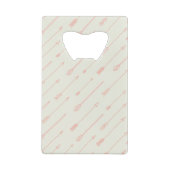 Koraal omlijnd pijlpatroon creditkaart flessenopener (Achterkant)