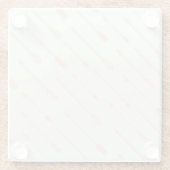 Koraal omlijnd pijlpatroon glazen onderzetter (Achterkant)