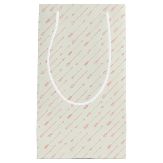 Koraal omlijnd pijlpatroon klein cadeauzakje (Voorkant)