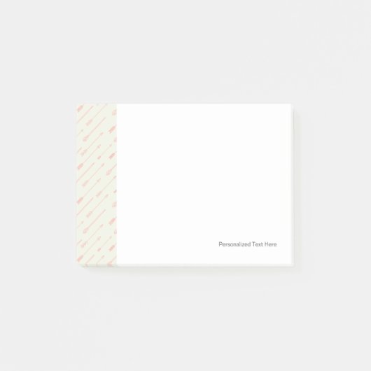 Koraal omlijnd pijlpatroon post-it® notes (Voorkant)