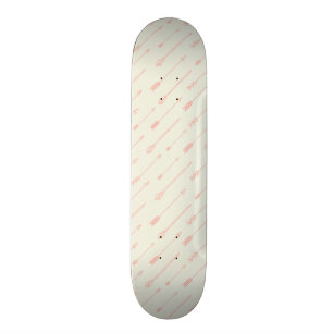 Koraal omlijnd pijlpatroon skateboard