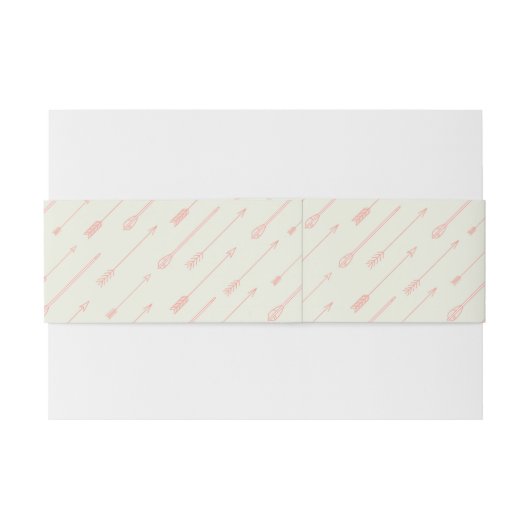 Koraal omlijnd pijlpatroon uitnodigingen wikkel (Achterkant Voorbeeld)