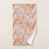 Koraal, oranje, beige, grijze zigzag. bad handdoek (Handdoek)