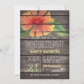 Koraal Oranje Bloem; Rustieke Bachelorette Feest Kaart (Voorkant)