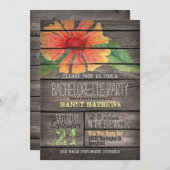 Koraal Oranje Bloem; Rustieke Bachelorette Feest Kaart (Voorkant / Achterkant)