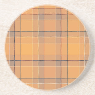 Koraal, oranje, bruin tartan geruit. zandsteen onderzetter