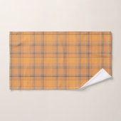 Koraal, oranje, bruine tartan-vlecht. bad handdoek (Handdoek)