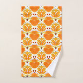 Koraal Oranje en Cream Batik Pattern Bad Handdoek (Handdoek)