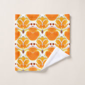 Koraal Oranje en Cream Batik Pattern Bad Handdoek (Wasdoekje)