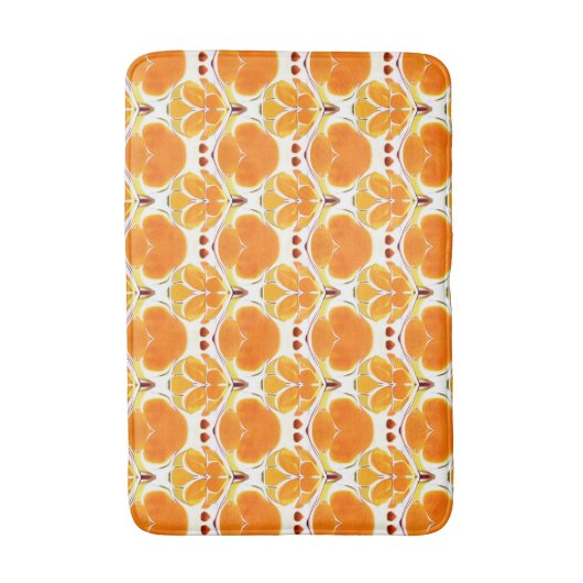 Koraal Oranje en Cream Batik Pattern Badmat (Voorkant Verticaal)