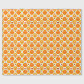 Koraal Oranje en Cream Batik Pattern Cadeaupapier (Vlak)