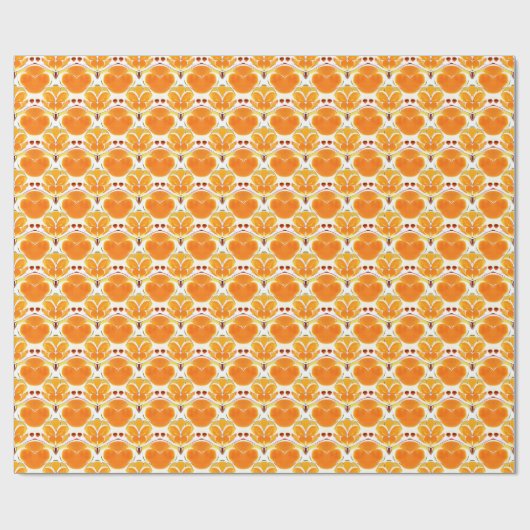 Koraal Oranje en Cream Batik Pattern Cadeaupapier (Vlak)