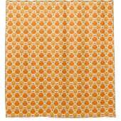 Koraal Oranje en Cream Batik Pattern Douchegordijn (Voorkant)