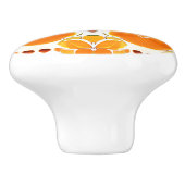 Koraal Oranje en Cream Batik Pattern Keramische Knop (Zijkant)