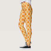 Koraal Oranje en Cream Batik Pattern Leggings (Links)