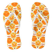 Koraal Oranje en Cream Batik Pattern Teenslippers (Voetbed)