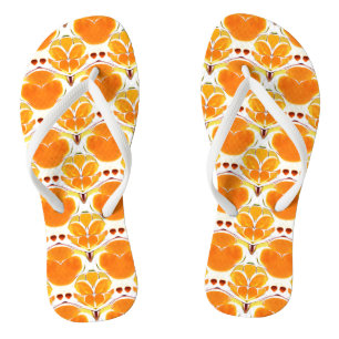 Koraal Oranje en Cream Batik Pattern Teenslippers