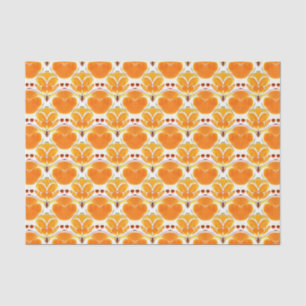 Koraal Oranje en Cream Batik Pattern Tissuepapier