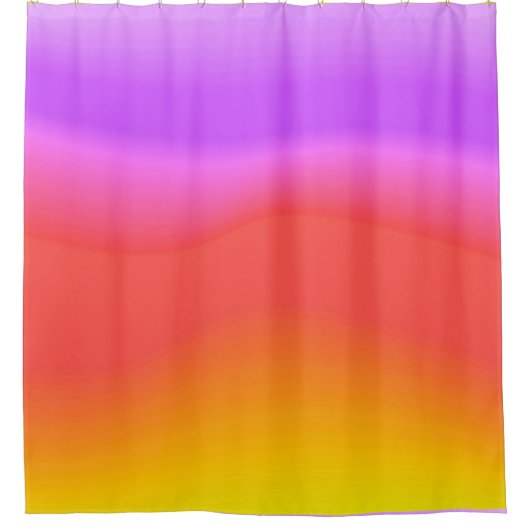Koraal, Oranje en Violet Dawn Sky Ombre Douchegordijn (Voorkant)