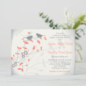 Koraal Oranje Grijze vogels Verlaten Woensdag Uitn Kaart (Staand voorkant)