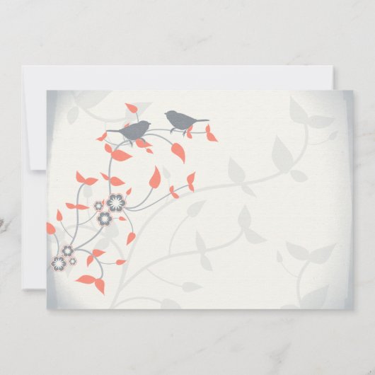 Koraal Oranje Grijze vogels Verlaten Woensdag Uitn Kaart (Achterkant)
