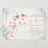 Koraal Oranje Grijze vogels Verlaten Woensdag Uitn Kaart (Voorkant / Achterkant)