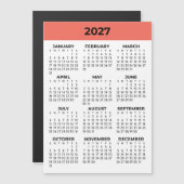 Koraal Oranje Kalender 2027 Magnetisch (Voorkant / Achterkant)