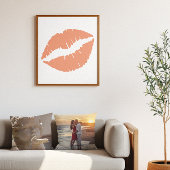 Koraal Oranje Lippenstift Kus Poster