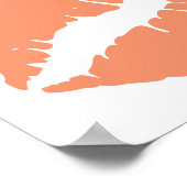 Koraal Oranje Lippenstift Kus Poster (Hoek)