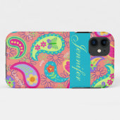 Koraal Oranje modern Paisley Grafisch Patroon Case-Mate iPhone Case (Achterkant (horizontaal))